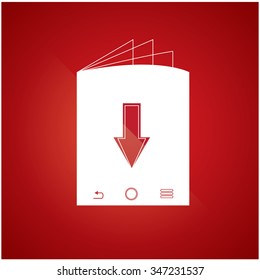 Isolated e-book icon on a red background