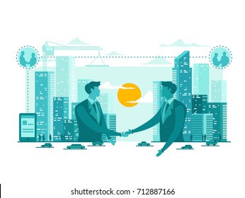 Isolated E-Business Technology Start Up Business Concept Illustration