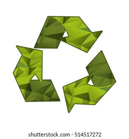 Isolated eco recycle sign design