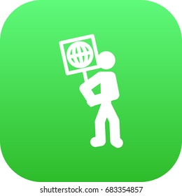 Isolated Ecologist Icon Symbol On Clean Background. Vector Volunteer  Element In Trendy Style.