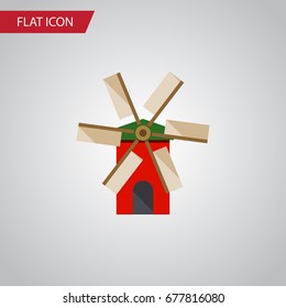 Isolated Ecology Flat Icon. Propeller Vector Element Can Be Used For Windmill, Ecology, Propeller Design Concept.