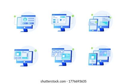 Isolated Ecommerce Icon Pack with Multicolor style