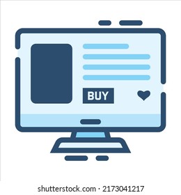 Isolated Ecommerce Theme Blue Icons EPS 10 Free Vector Graphic
