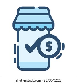 Isolated Ecommerce Theme Blue Icons EPS 10 Free Vector Graphic