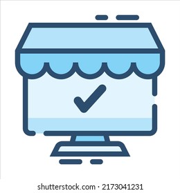 Isolated Ecommerce Theme Blue Icons EPS 10 Free Vector Graphic