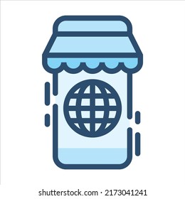 Isolated Ecommerce Theme Blue Icons EPS 10 Free Vector Graphic