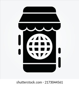 Tema del comercio electrónico aislado Iconos de glifo EPS 10 Gráfica vectorial libre