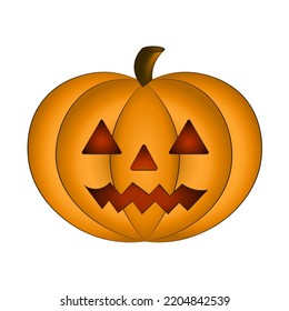 Isolated editable pumpkin with emotion. Vector illustration. EPS10