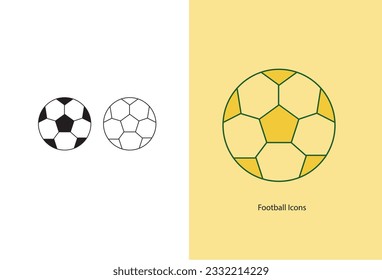 An isolated and editable vector illustration of a soccer ball, presented on a blank background.