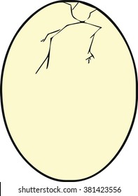 isolated egg, crack, cartoon vector