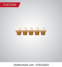 Isolated Egg Flat Icon. Eggshell Box Vector Element Can Be Used For Egg, Eggshell, Box Design Concept.