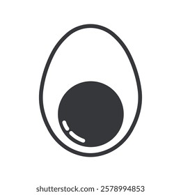 Isolated egg icon pictogram representing nutrition and freshness, suitable for culinary designs, food apps, and breakfast menus