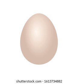 Isolated egg on a white background. Minimal holiday template for easter patterns. 3D render.