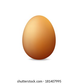 Isolated egg with a shadow on a white background. Mesh gradient is used.