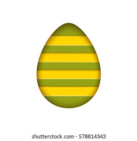Isolated egg vector in paper cut style for banner, card or background design.Easter design element on the white background