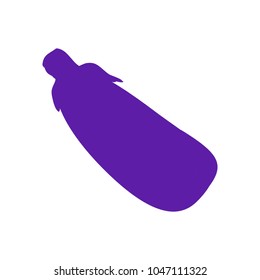 Isolated eggplant. Icon of vegetables. Lilac silhouette. Vector illustration.


