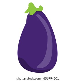 Isolated eggplant on a white background, Vector illustration