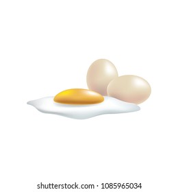 Isolated eggs on white background