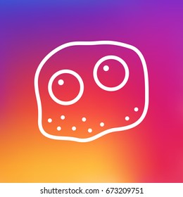 Isolated Eggs Outline Symbol On Clean Background. Vector Omelette Element In Trendy Style.