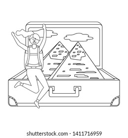 Isolated egyptian pyramids landmark design