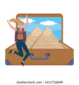 Isolated egyptian pyramids landmark design