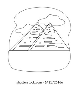 Isolated egyptian pyramids landmark design