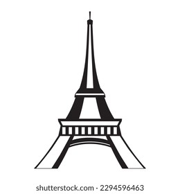 Isolated eiffel tower landmark silhouette Vector