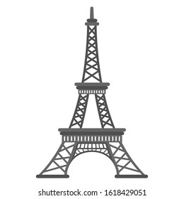 Isolated Eiffel tower over a white background - Vector