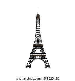 isolated Eiffel Tower. Vector illustration. 