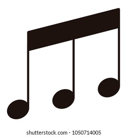 Isolated eighth beamed note. Musical note