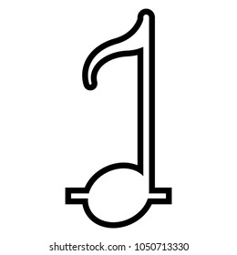 Isolated eighth note. Musical note