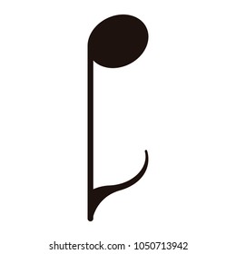Isolated eighth note. Musical note
