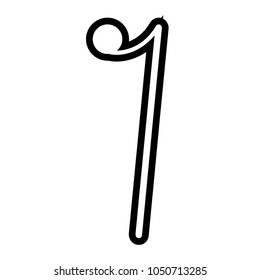 Isolated eighth rest note. Musical note