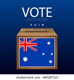 Isolated Election day box on a blue background, Vector illustration