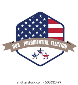 Isolated election day label on a white background, Vector illustration