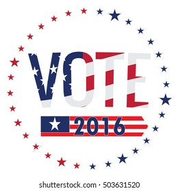Isolated election day label on a white background, Vector illustration