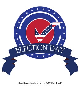 Isolated election day label on a white background, Vector illustration