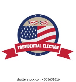 Isolated election day label on a white background, Vector illustration