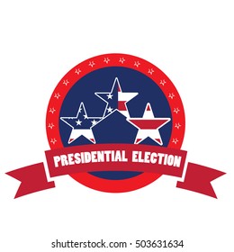Isolated election day label on a white background, Vector illustration