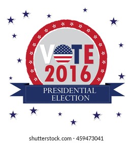 Isolated election day label with star and text, Vector illustration