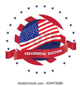 Isolated election day label with star and text, Vector illustration
