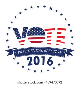 Isolated election day label with star and text, Vector illustration