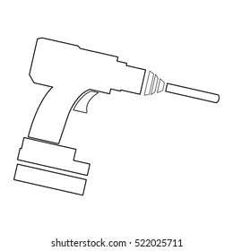 Isolated electric drill icon on a white background, Vector illustration