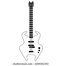 Isolated electric guitar icon. Musical instrument