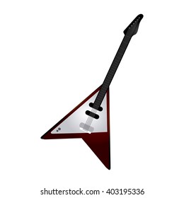 Isolated electric guitar on a white background
