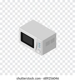 Isolated Electric Stove Isometric. Microwave Vector Element Can Be Used For Kitchen, Stove Design Concept.