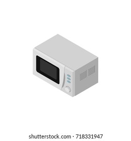 Isolated Electric Stove Isometric. Microwave Vector Element Can Be Used For Microwave, Kitchen, Stove Design Concept.