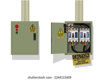 Isolated electrical cabinet on white background