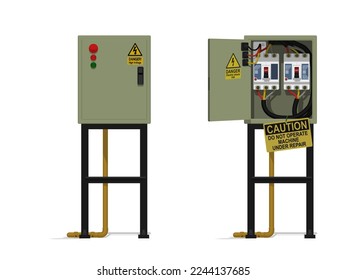 Isolated electrical cabinet on white background