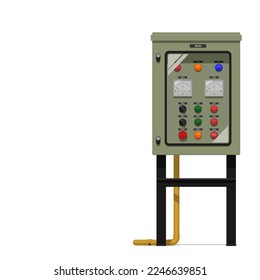 Isolated electrical control cabinet on white background